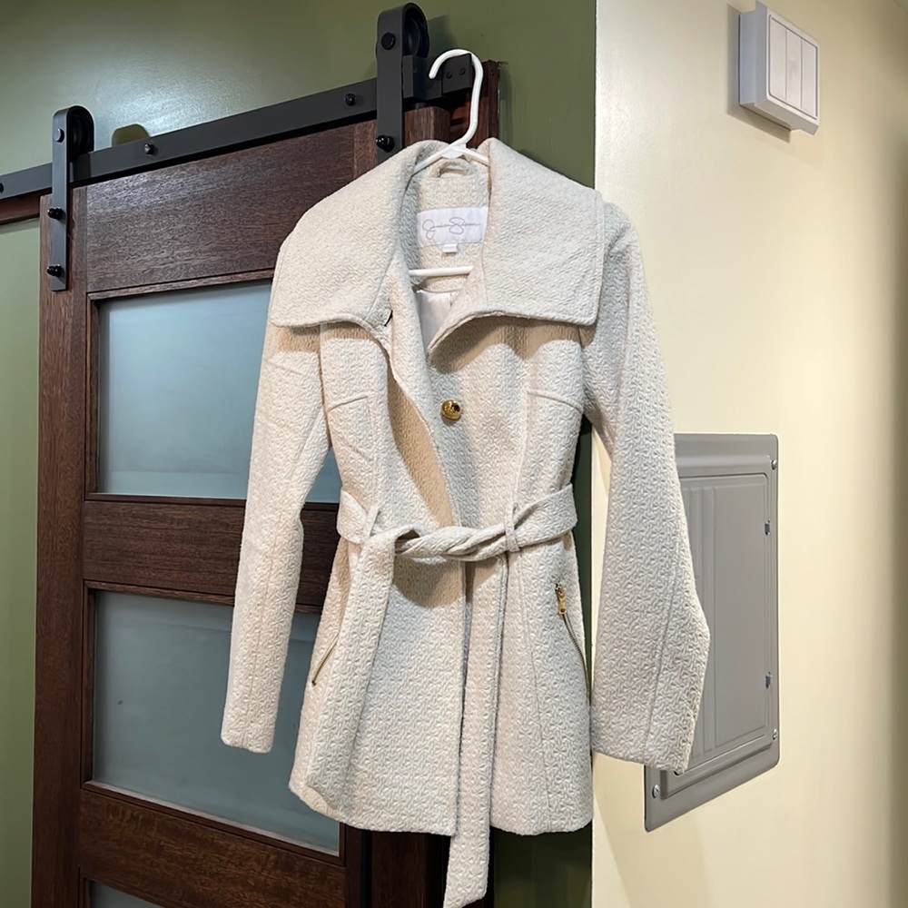 Jessica Simpson off white pea coat